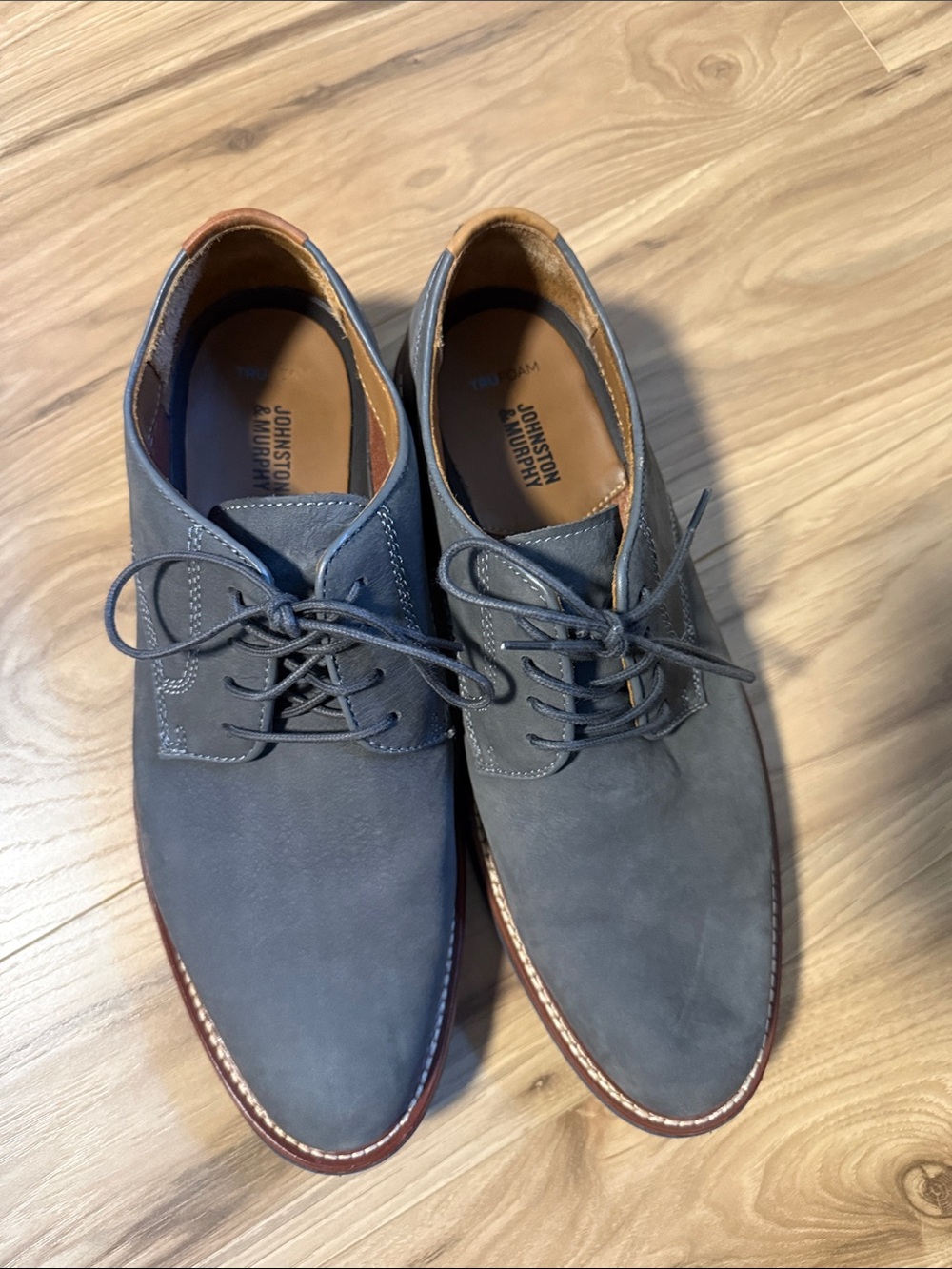 Johnston & Murphy Slate Gray Suede Derby Shoes